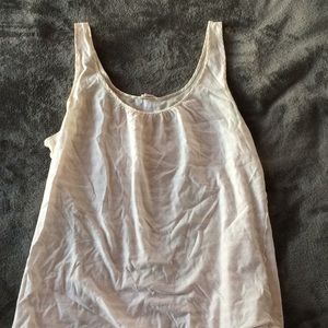 Dainty pink and white stripe sleep tank